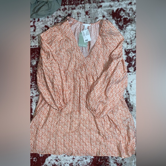 H&M Orange/cream Print Dress - Picture 3 of 3